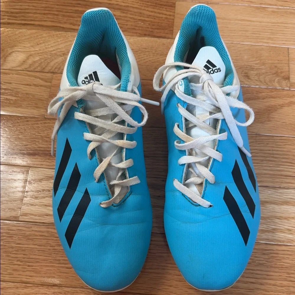 Adidas X 19.4 Youth Soccer Cleats Size 4.5 Blue White Firm Ground Shoes - Picture 2 of 7